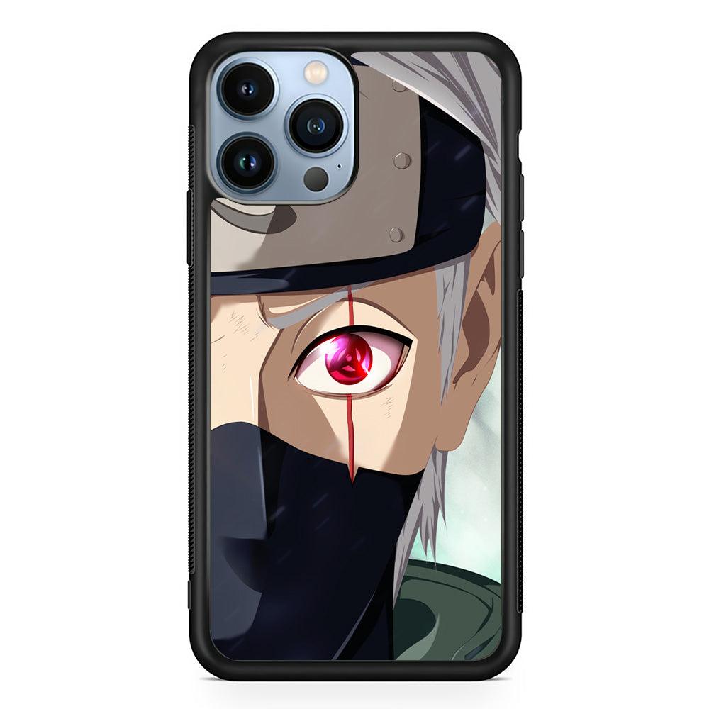 Naruto Mangekyo of Copy Ninja iPhone 14 Pro Max Case-Rubber Black (2D Case)-Oxvistore