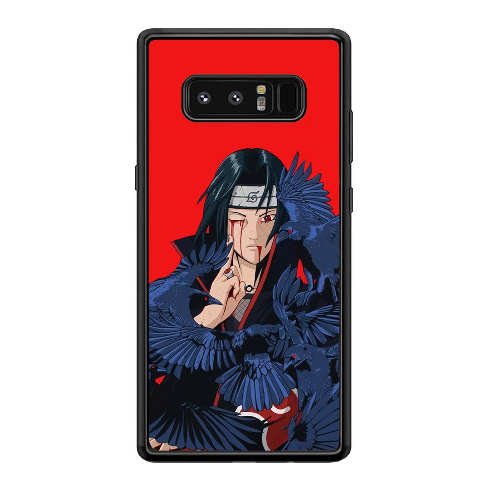 Naruto On Itachi Power Show Samsung Galaxy Note 8 Case-Rubber Black (2D Case)-Oxvistore