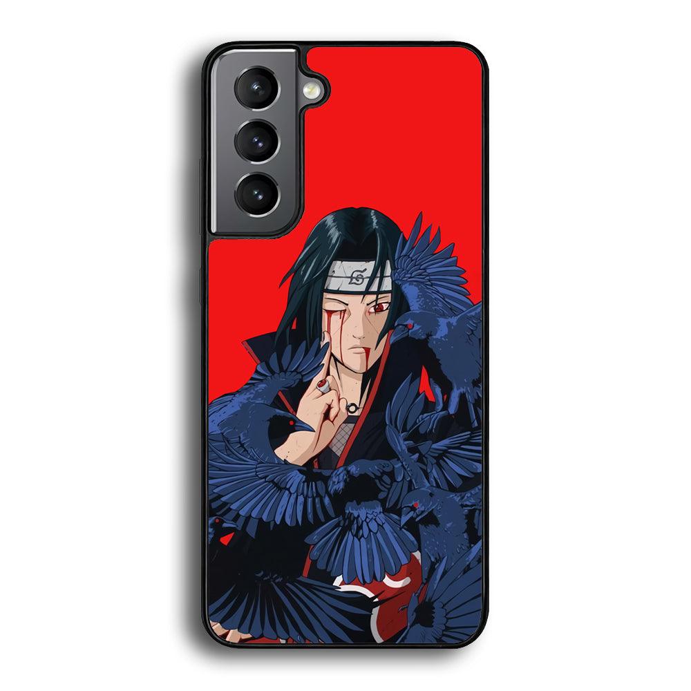 Naruto On Itachi Power Show Samsung Galaxy S21 Plus Case-Rubber Black (2D Case)-Oxvistore