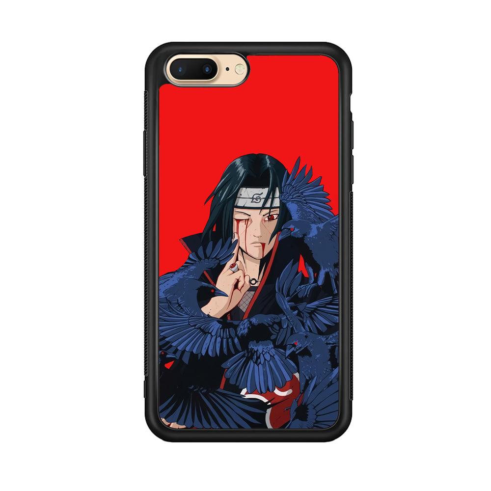 Naruto On Itachi Power Show iPhone 7 Plus Case-Rubber Black (2D Case)-Oxvistore