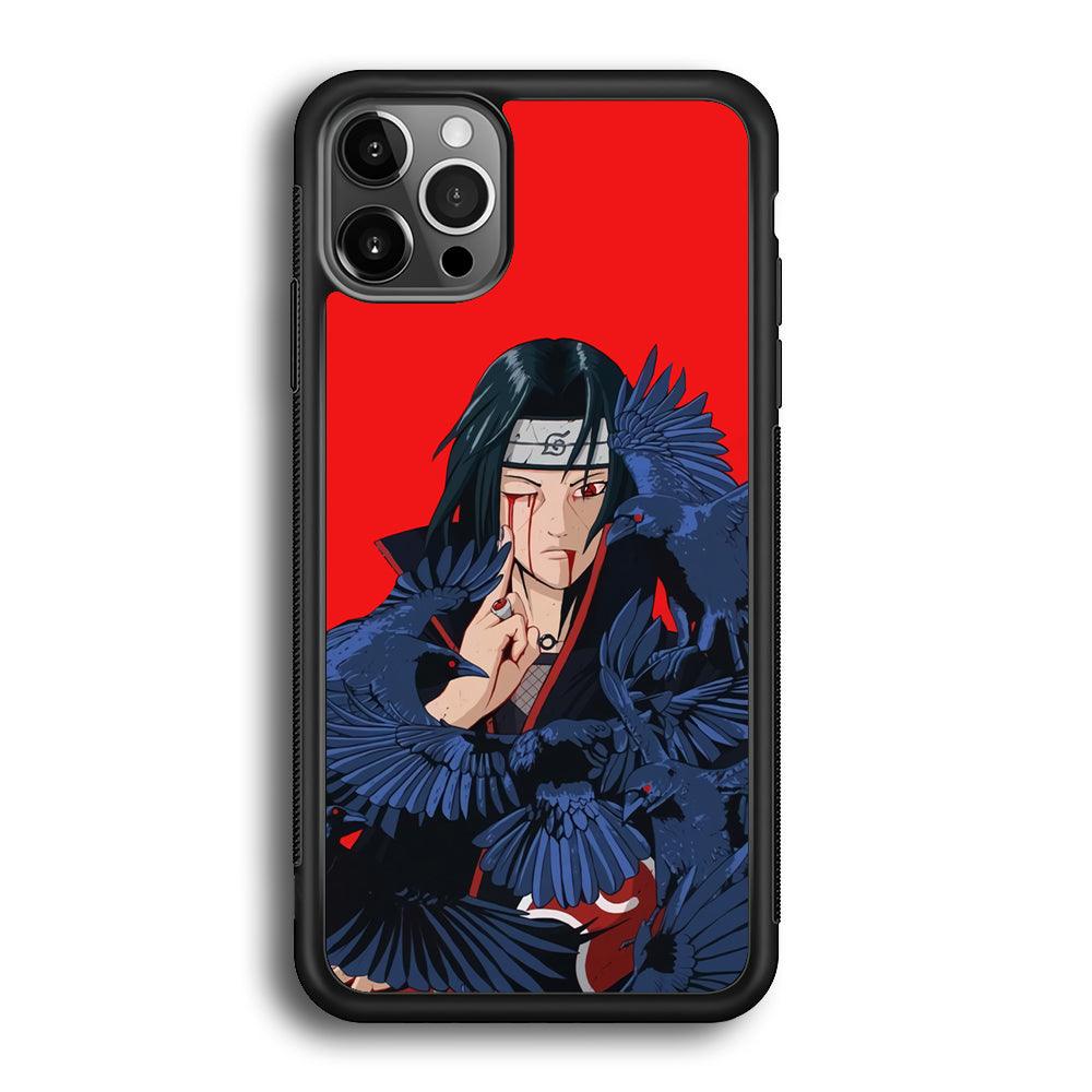 Naruto On Itachi Power Show iPhone 12 Pro Max Case-Rubber Black (2D Case)-Oxvistore