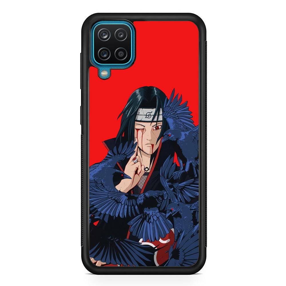 Naruto On Itachi Power Show Samsung Galaxy A12 Case-Rubber Black (2D Case)-Oxvistore