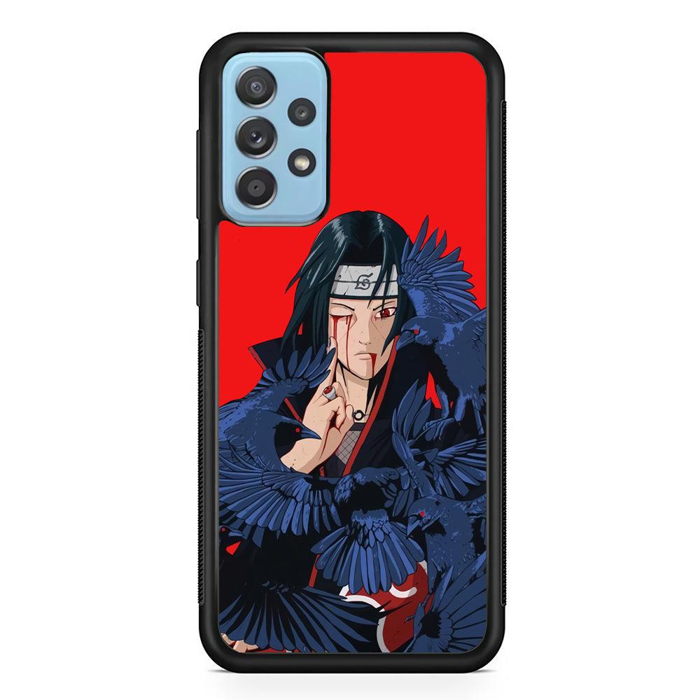 Naruto On Itachi Power Show Samsung Galaxy A52 Case-Rubber Black (2D Case)-Oxvistore