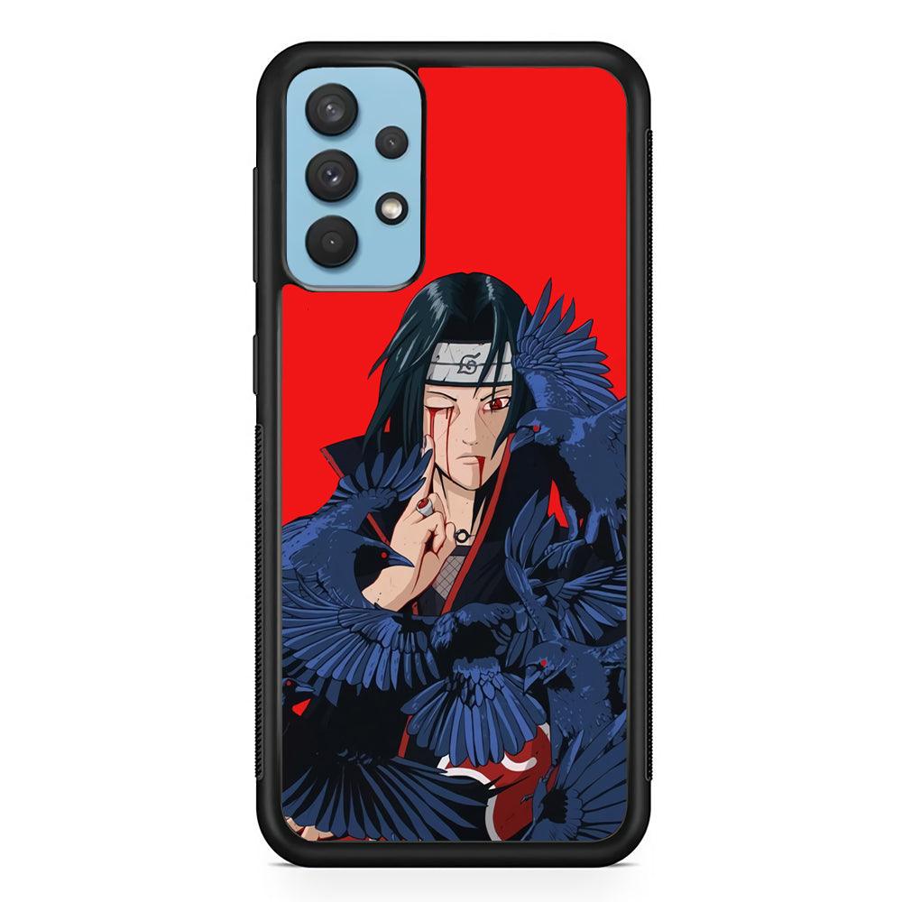 Naruto On Itachi Power Show Samsung Galaxy A32 Case-Rubber Black (2D Case)-Oxvistore
