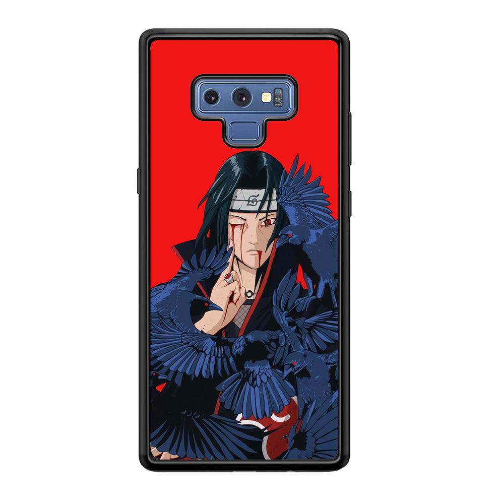 Naruto On Itachi Power Show Samsung Galaxy Note 9 Case-Rubber Black (2D Case)-Oxvistore