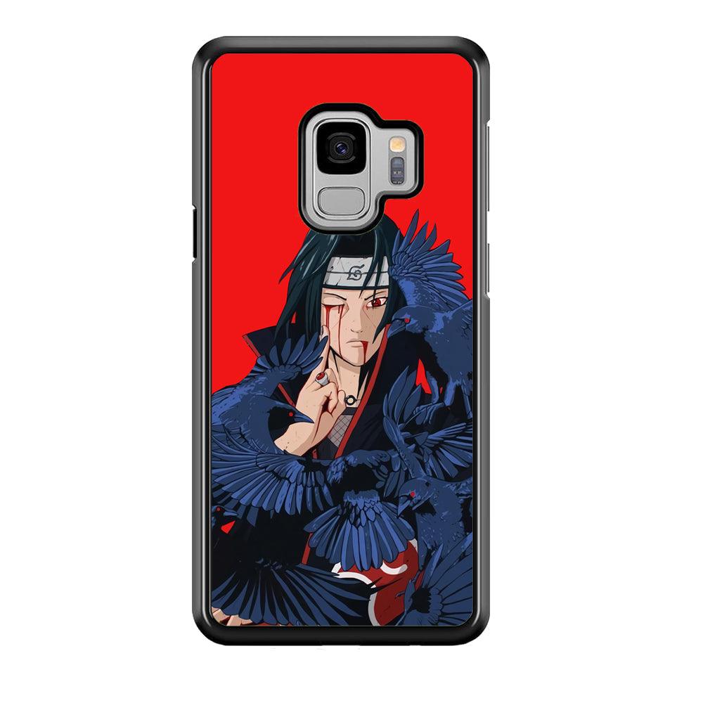 Naruto On Itachi Power Show Samsung Galaxy S9 Case-Rubber Black (2D Case)-Oxvistore