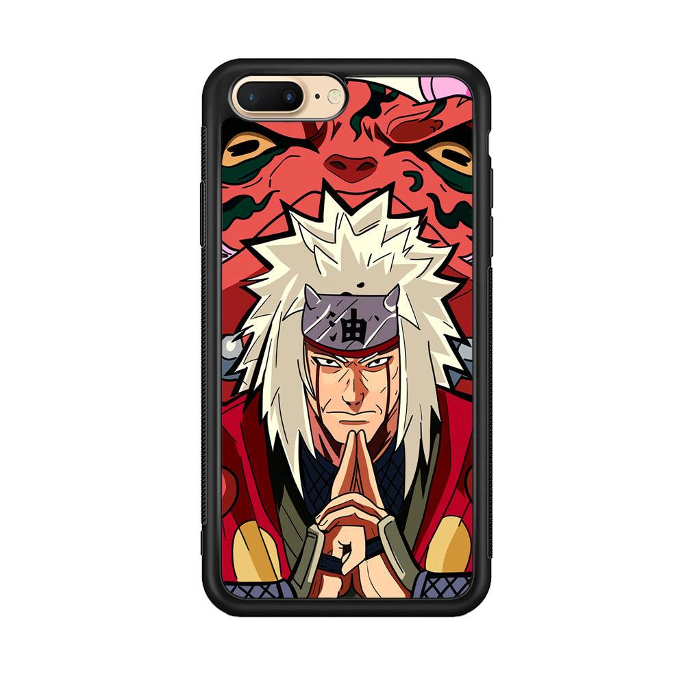 Naruto Series Jiraiya Sannin of Konoha iPhone 7 Plus Case-Rubber Black (2D Case)-Oxvistore