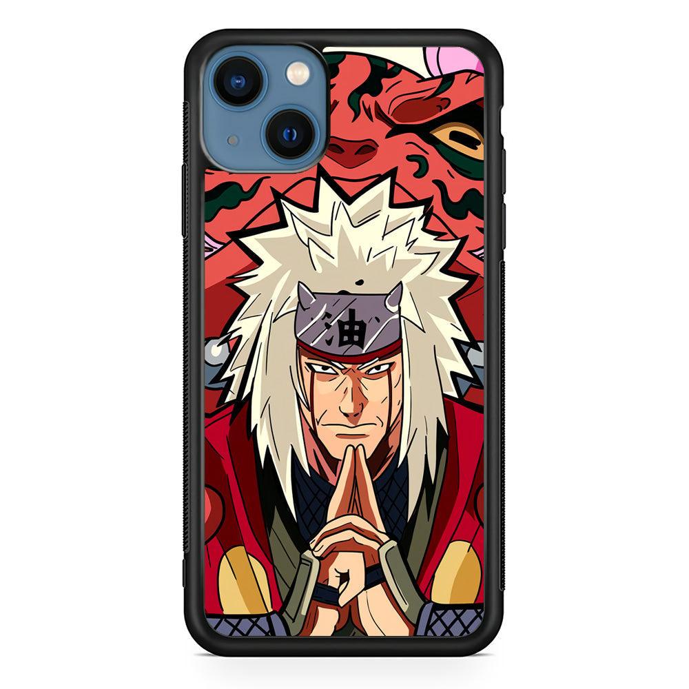 Naruto Series Jiraiya Sannin of Konoha iPhone 15 Plus Case-Rubber Black (2D Case)-Oxvistore