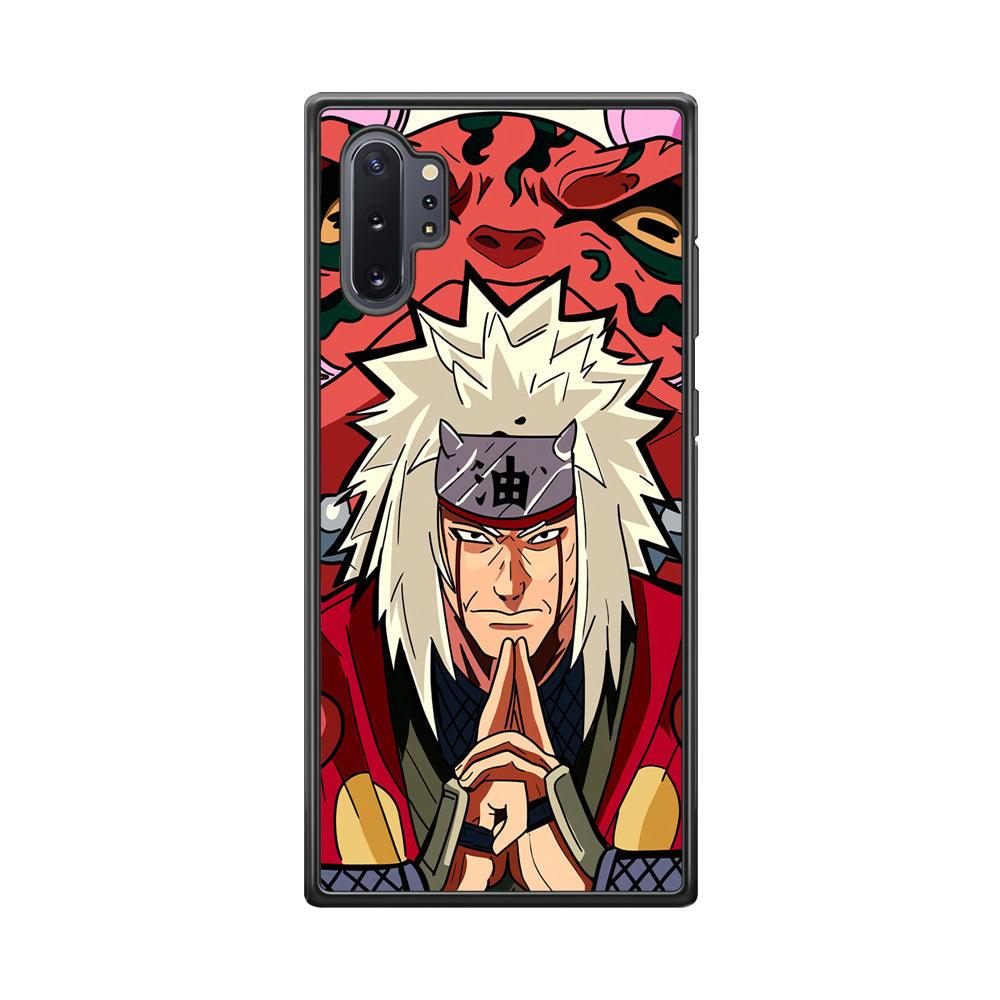 Naruto Series Jiraiya Sannin of Konoha Samsung Galaxy Note 10 Plus Case-Rubber Black (2D Case)-Oxvistore