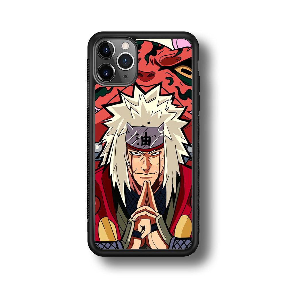 Naruto Series Jiraiya Sannin of Konoha iPhone 11 Pro Case-Rubber Black (2D Case)-Oxvistore