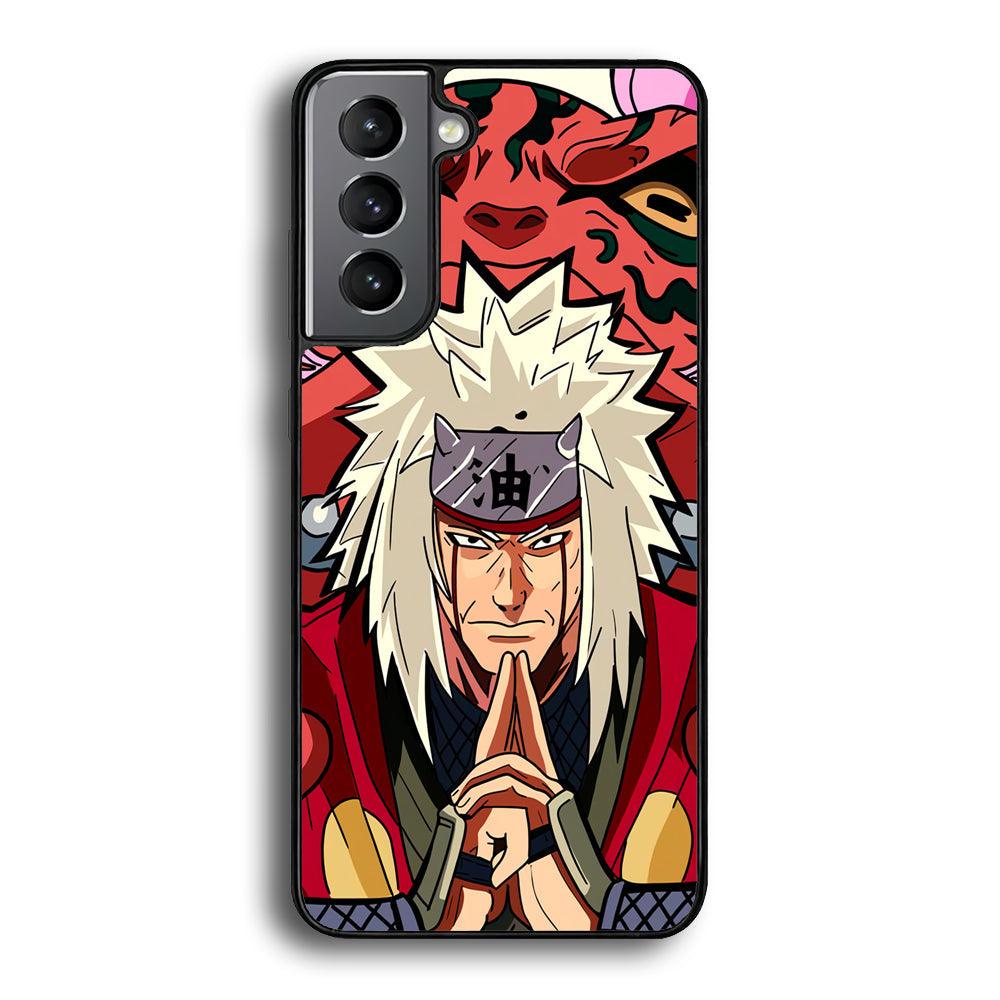 Naruto Series Jiraiya Sannin of Konoha Samsung Galaxy S21 Plus Case-Rubber Black (2D Case)-Oxvistore