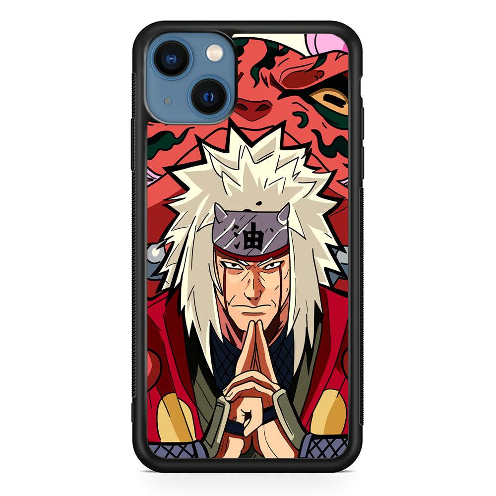 Naruto Series Jiraiya Sannin of Konoha iPhone 13 Case-Rubber Black (2D Case)-Oxvistore