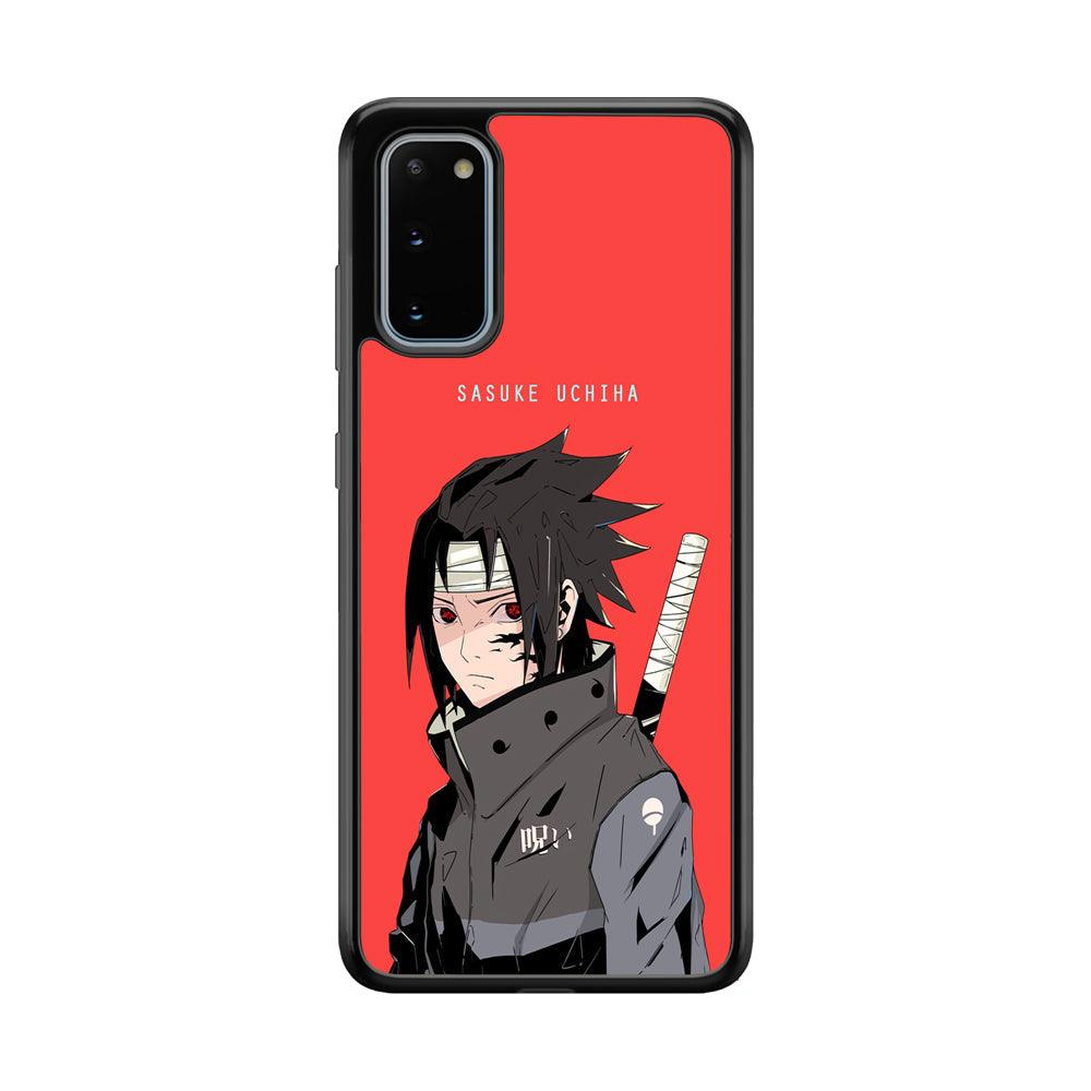 Naruto Series Sasuke Stare of Sharingan Samsung Galaxy S20 Case-Rubber Black (2D Case)-Oxvistore