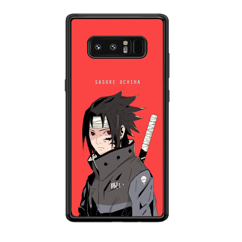 Naruto Series Sasuke Stare of Sharingan Samsung Galaxy Note 8 Case-Rubber Black (2D Case)-Oxvistore