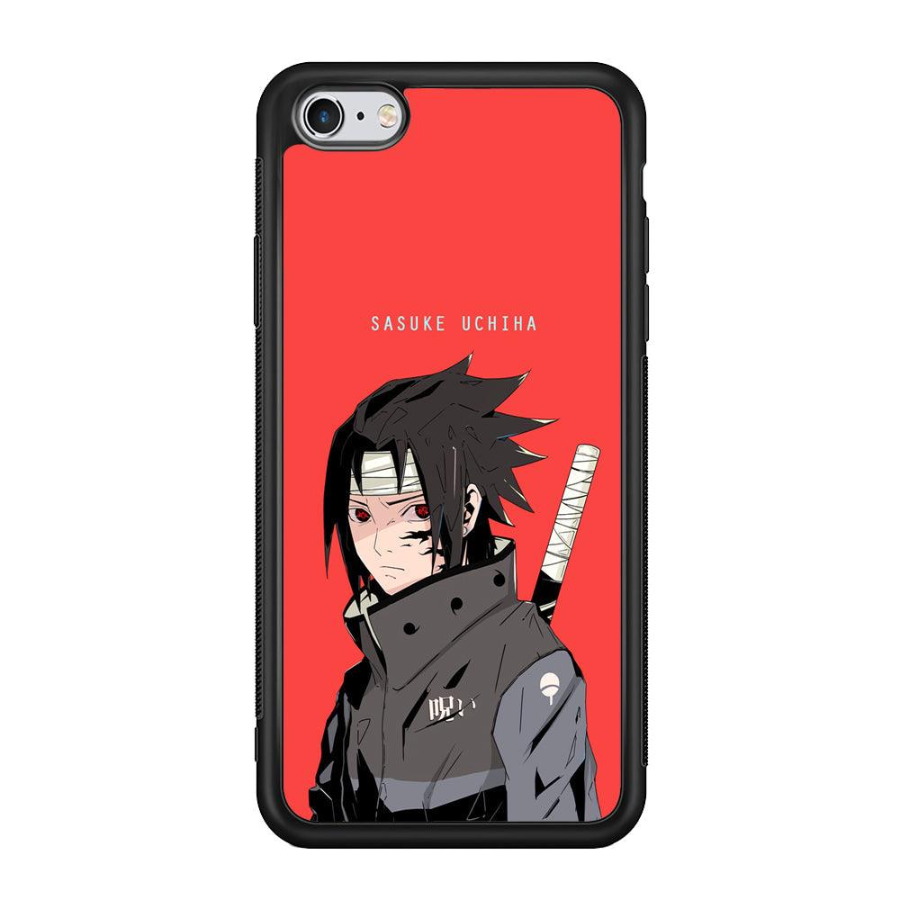 Naruto Series Sasuke Stare of Sharingan iPhone 6 Plus | 6s Plus Case-Rubber Black (2D Case)-Oxvistore
