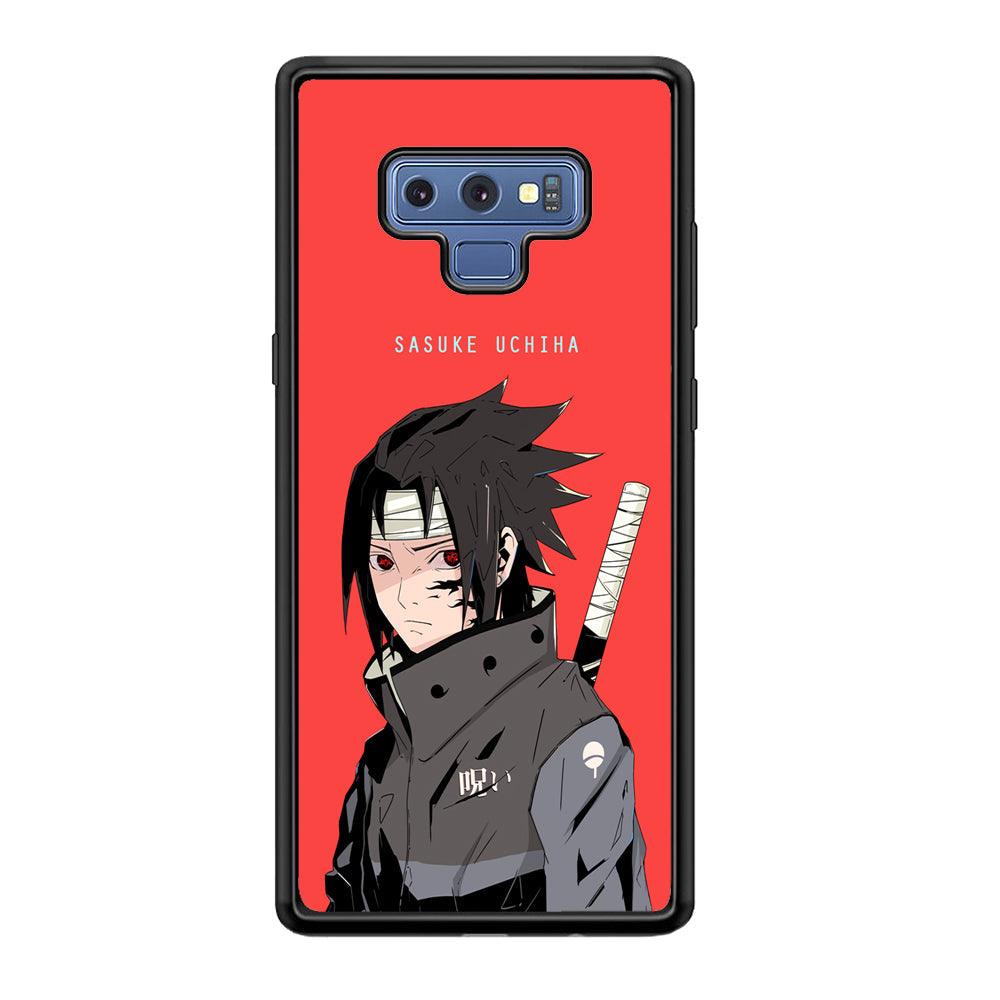 Naruto Series Sasuke Stare of Sharingan Samsung Galaxy Note 9 Case-Rubber Black (2D Case)-Oxvistore