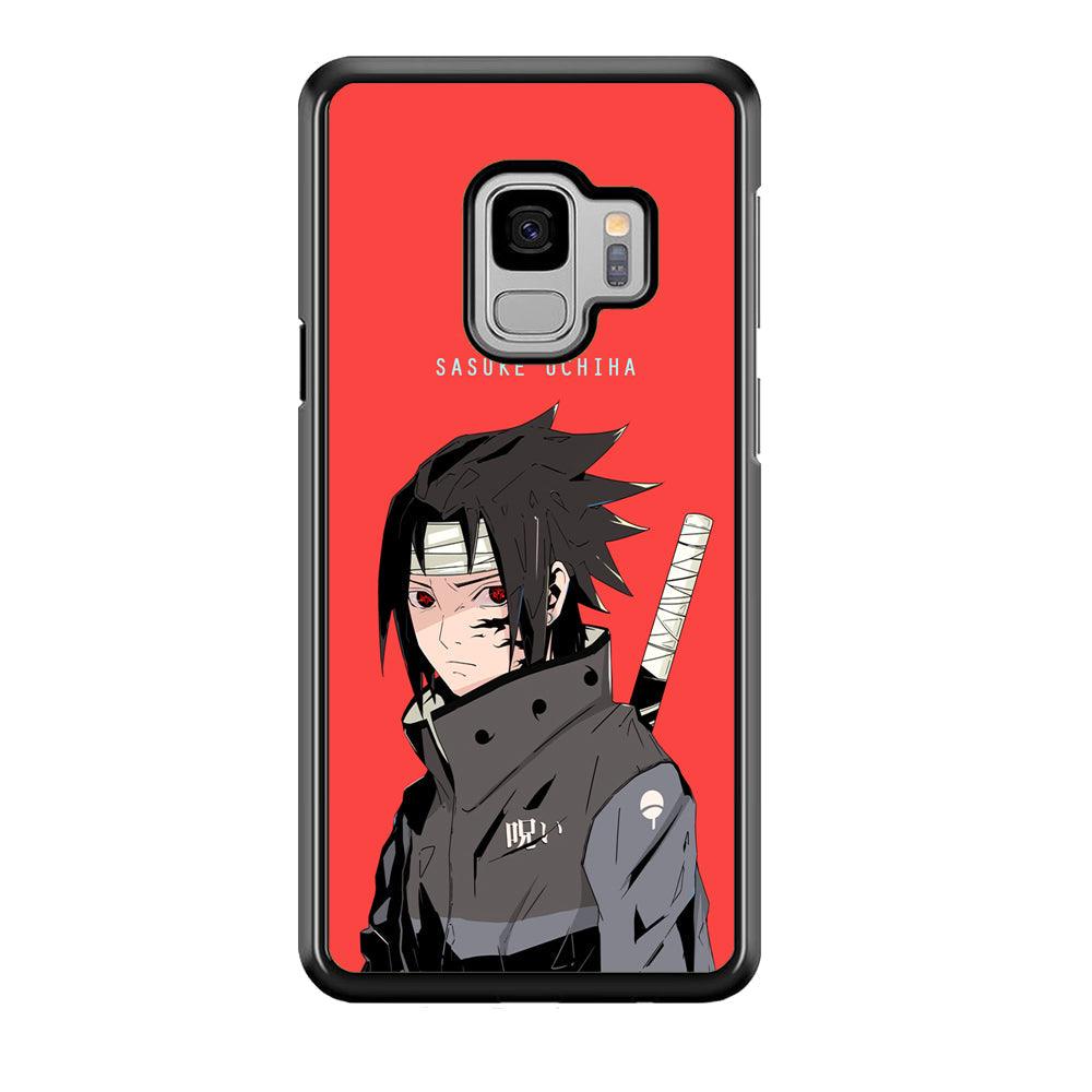 Naruto Series Sasuke Stare of Sharingan Samsung Galaxy S9 Case-Rubber Black (2D Case)-Oxvistore