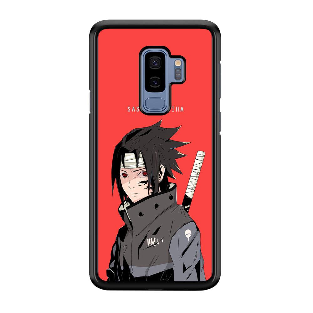 Naruto Series Sasuke Stare of Sharingan Samsung Galaxy S9 Plus Case-Rubber Black (2D Case)-Oxvistore