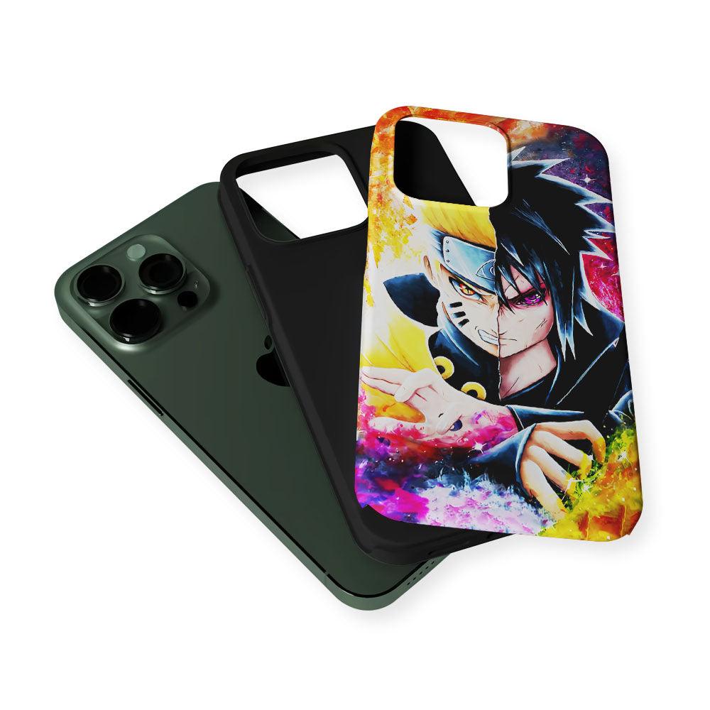 Naruto VS Sasuke Painting Art 2 in 1 Tough Phone Case-Oxvistore