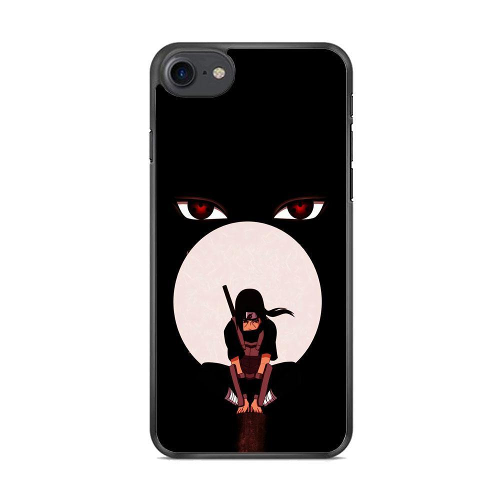 Naruto Blood Moon of Uchiha iPhone 7 Case-Rubber Black (2D Case)-Oxvistore