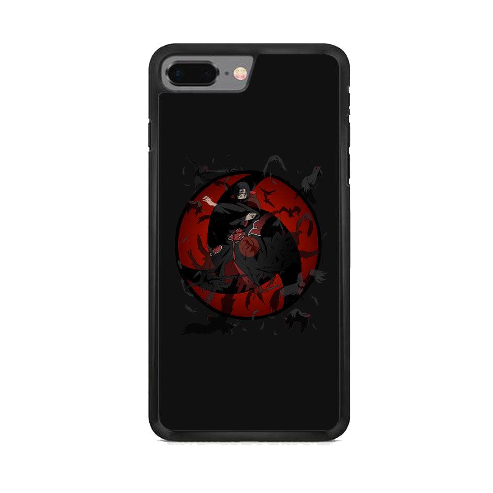 Naruto Itachi Raven Summoning iPhone 7 Plus Case-Rubber Black (2D Case)-Oxvistore