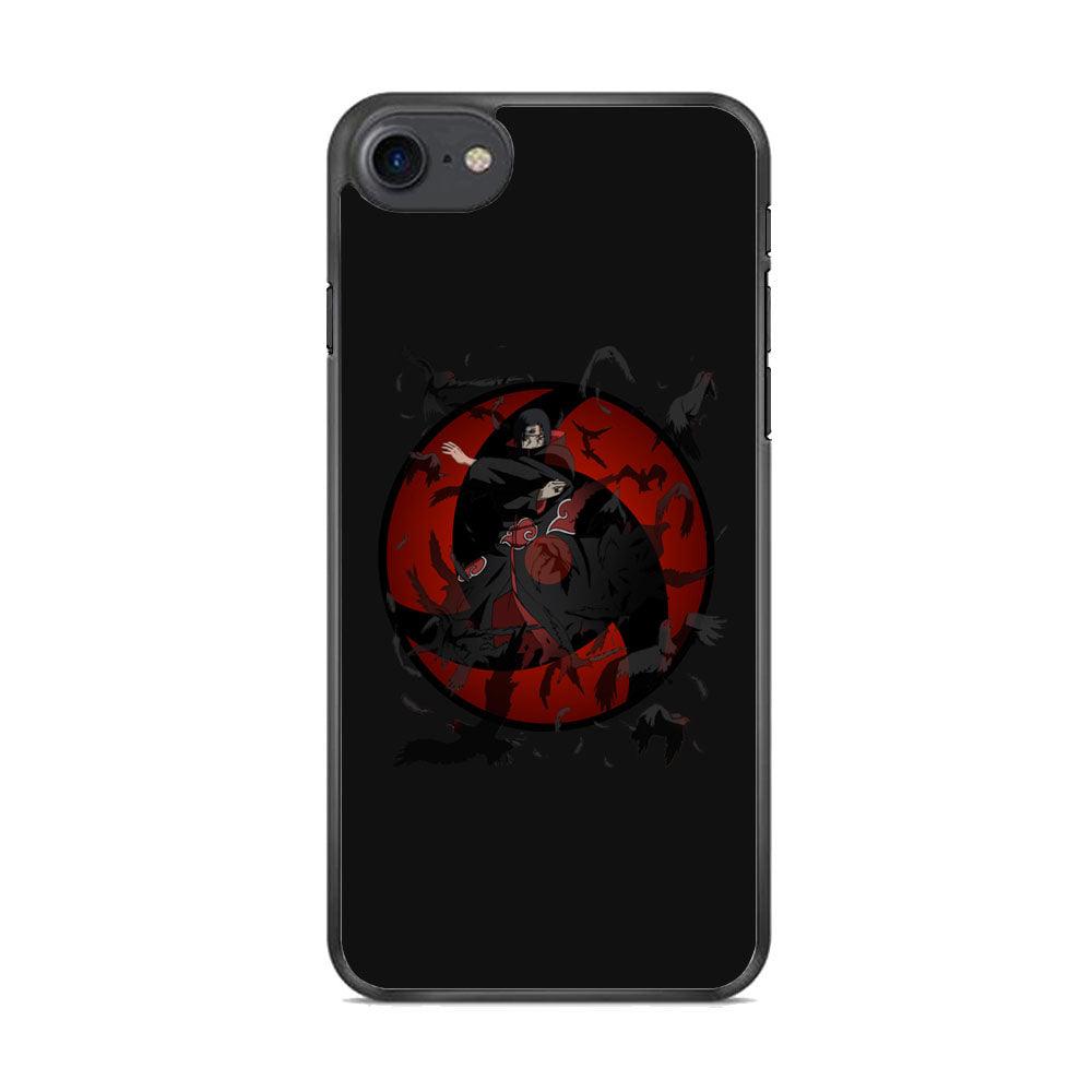 Naruto Itachi Raven Summoning iPhone 8 Case-Rubber Black (2D Case)-Oxvistore