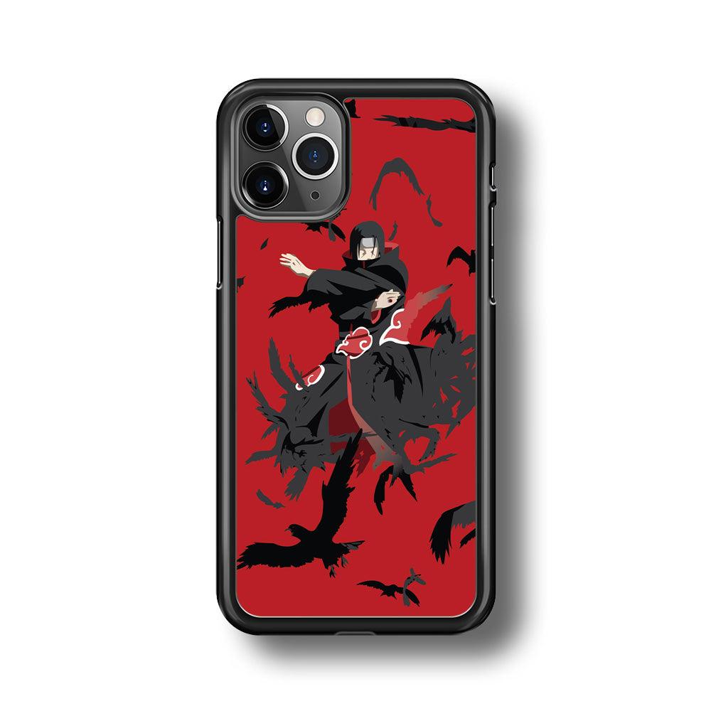 Naruto Kuchiyose of Itachi iPhone 11 Pro Max Case-Rubber Black (2D Case)-Oxvistore