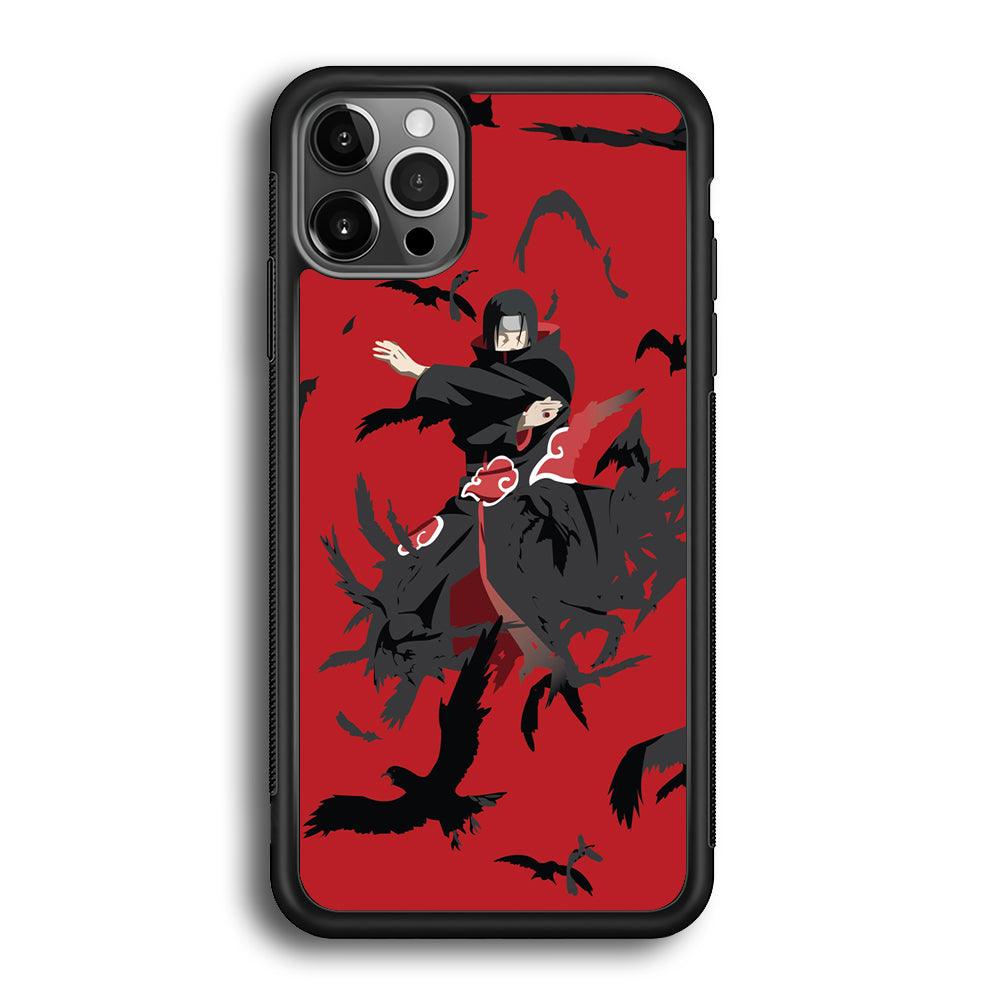Naruto Kuchiyose of Itachi iPhone 12 Pro Max Case-Rubber Black (2D Case)-Oxvistore