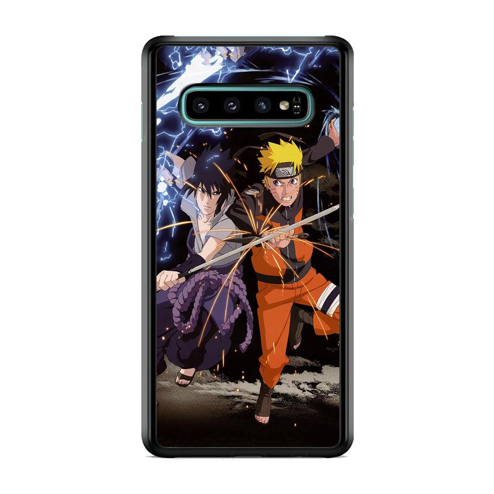 Naruto The Battle of End Samsung Galaxy S10 Plus Case-Rubber Black (2D Case)-Oxvistore