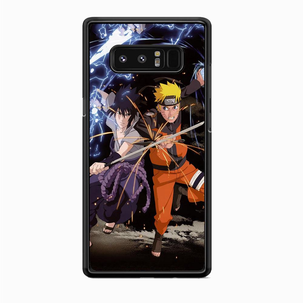 Naruto The Battle of End Samsung Galaxy Note 8 Case-Rubber White (2D Case)-Oxvistore