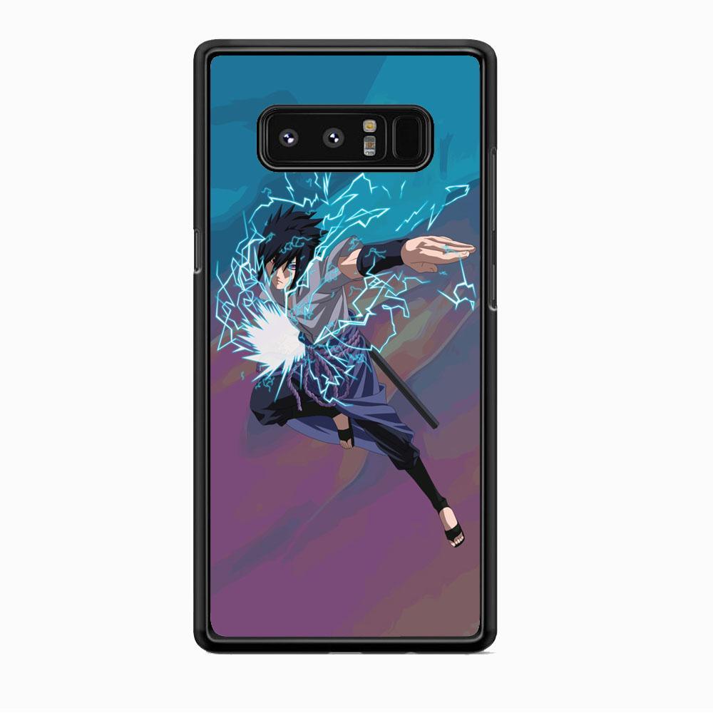 Naruto Uchiha Sasuke Beattle Style Samsung Galaxy Note 8 Case-Rubber Black (2D Case)-Oxvistore