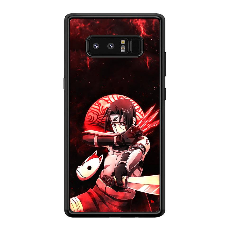 Naruto on Itachi Anbu Mission Samsung Galaxy Note 8 Case-Rubber Black (2D Case)-Oxvistore