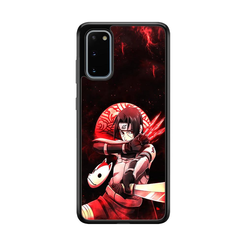 Naruto on Itachi Anbu Mission Samsung Galaxy S20 Case-Rubber Black (2D Case)-Oxvistore