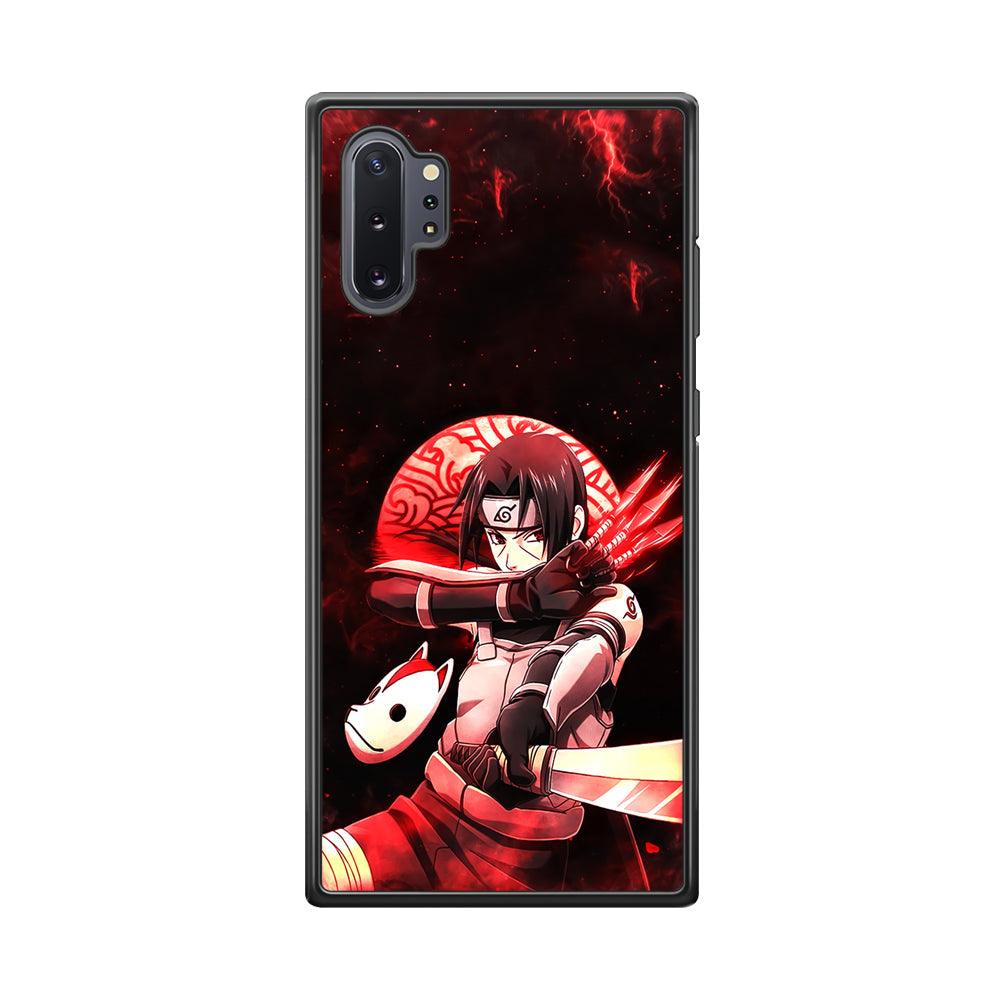 Naruto on Itachi Anbu Mission Samsung Galaxy Note 10 Plus Case-Rubber Black (2D Case)-Oxvistore
