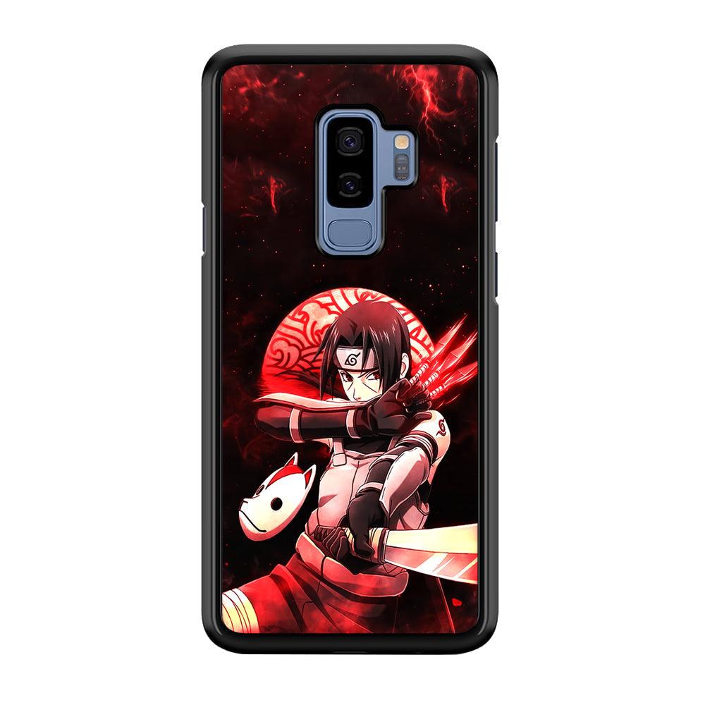 Naruto on Itachi Anbu Mission Samsung Galaxy S9 Plus Case-Rubber Black (2D Case)-Oxvistore