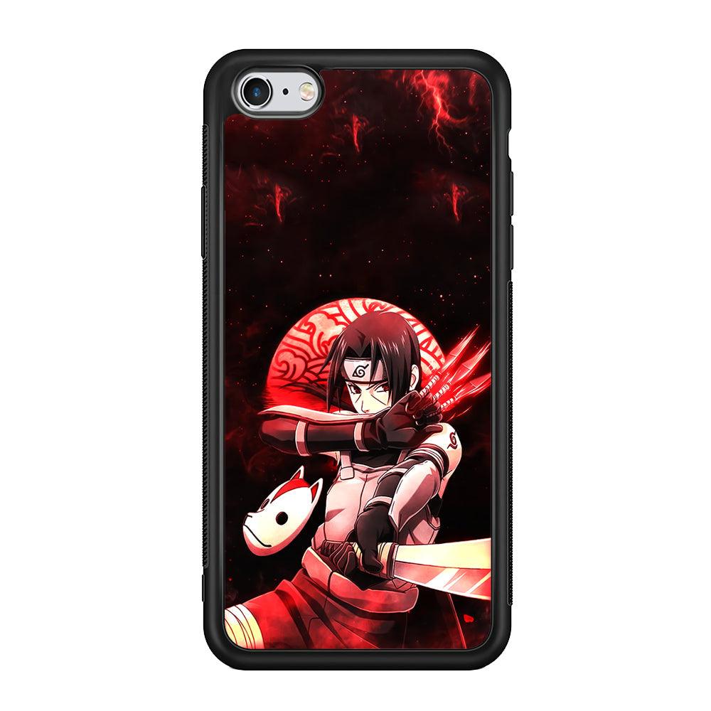 Naruto on Itachi Anbu Mission iPhone 6 | 6s Case-Rubber Black (2D Case)-Oxvistore