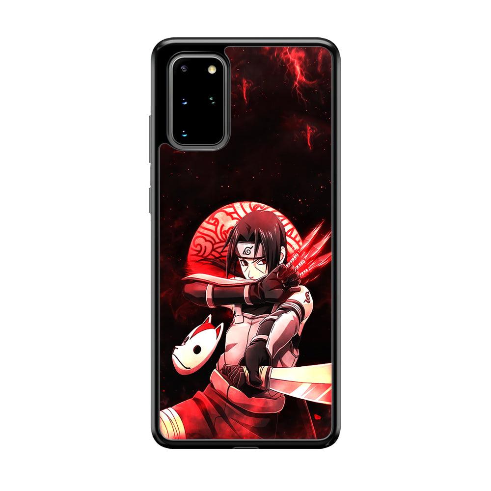 Naruto on Itachi Anbu Mission Samsung Galaxy S20 Plus Case-Rubber Black (2D Case)-Oxvistore