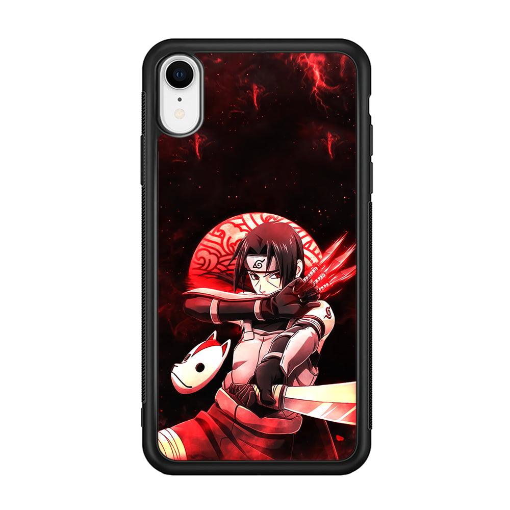 Naruto on Itachi Anbu Mission iPhone XR Case-Rubber Black (2D Case)-Oxvistore