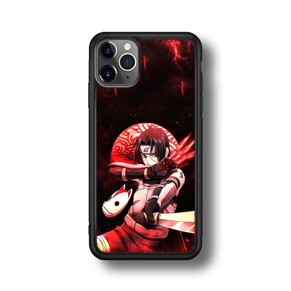 Naruto on Itachi Anbu Mission iPhone 11 Pro Case-Rubber Black (2D Case)-Oxvistore