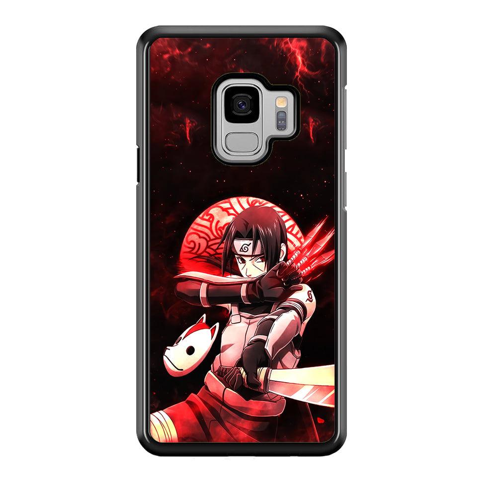 Naruto on Itachi Anbu Mission Samsung Galaxy S9 Case-Rubber Black (2D Case)-Oxvistore