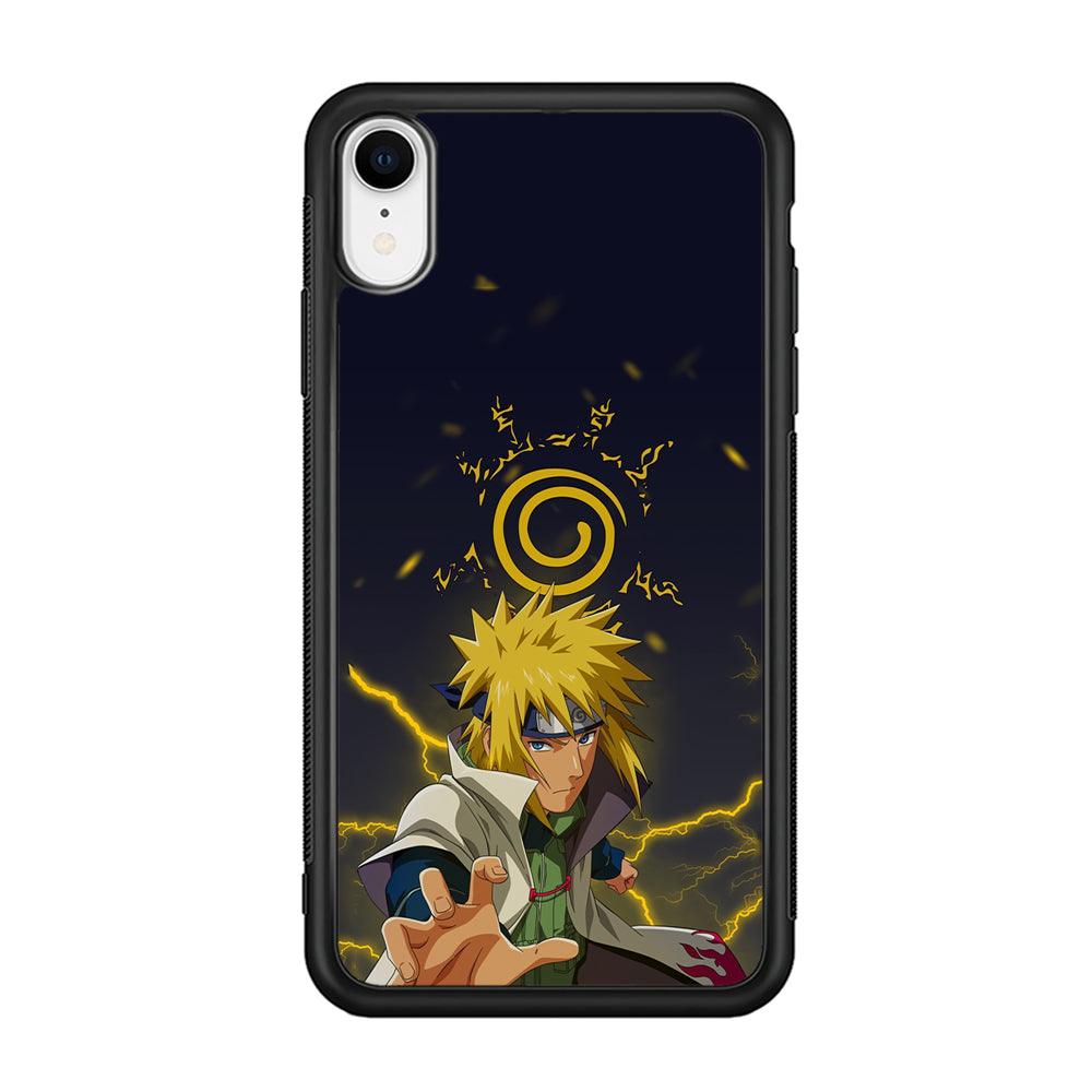 Naruto on Minato Yellow Flash iPhone XR Case-Rubber Black (2D Case)-Oxvistore