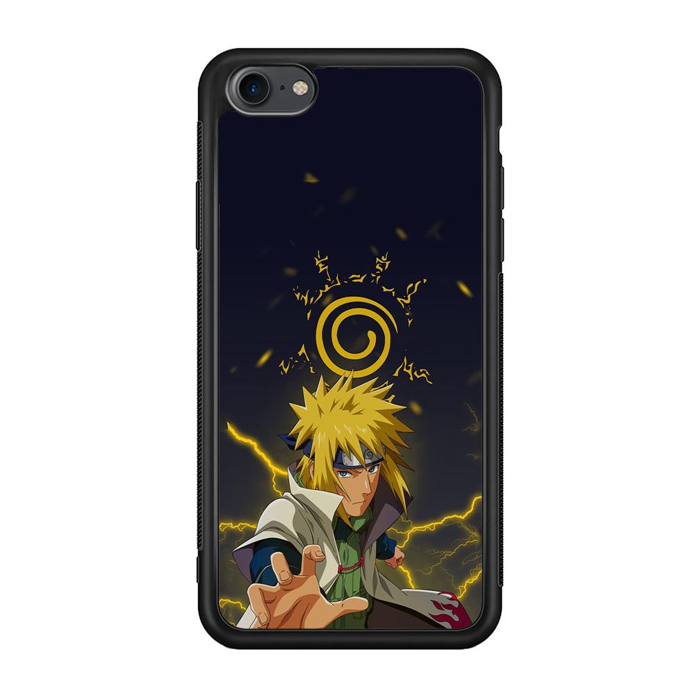 Naruto on Minato Yellow Flash iPhone 8 Case-Rubber Black (2D Case)-Oxvistore
