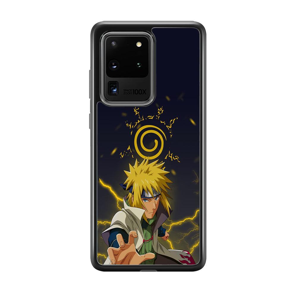 Naruto on Minato Yellow Flash Samsung Galaxy S20 Ultra Case-Rubber Black (2D Case)-Oxvistore