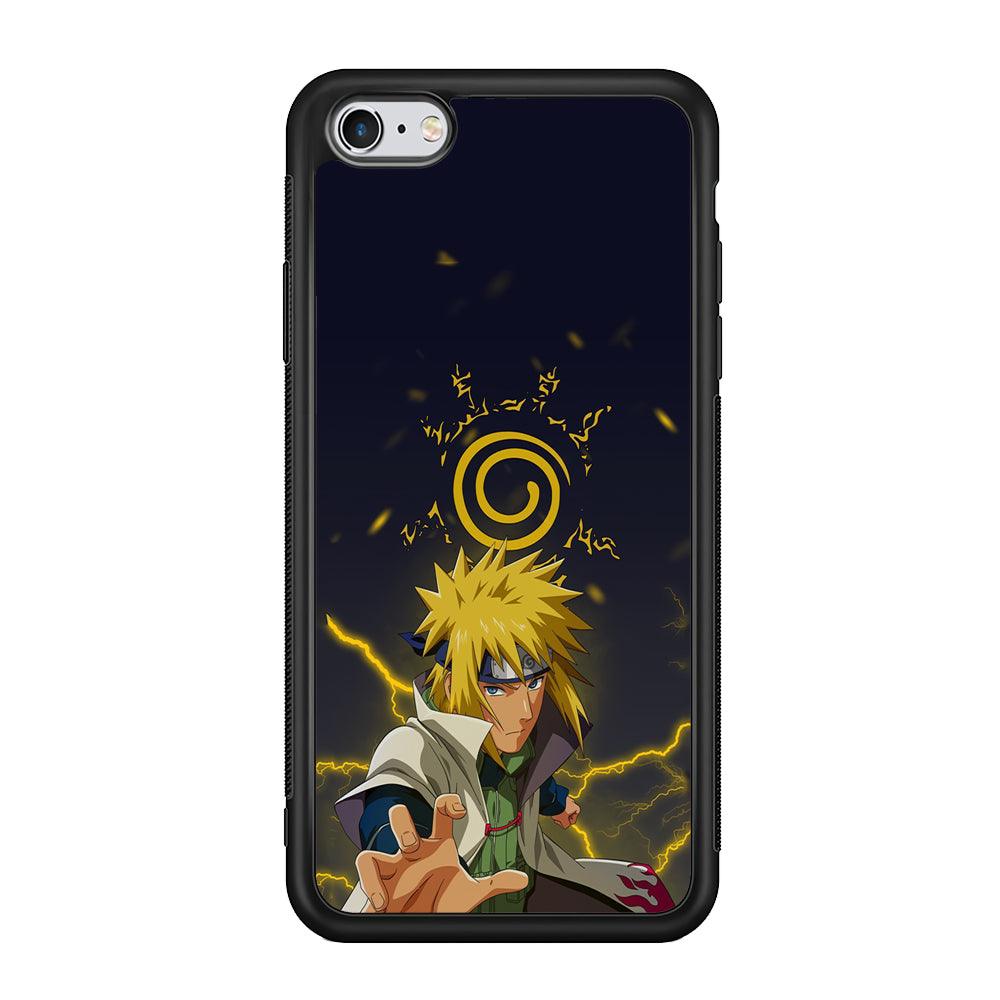 Naruto on Minato Yellow Flash iPhone 6 | 6s Case-Rubber Black (2D Case)-Oxvistore