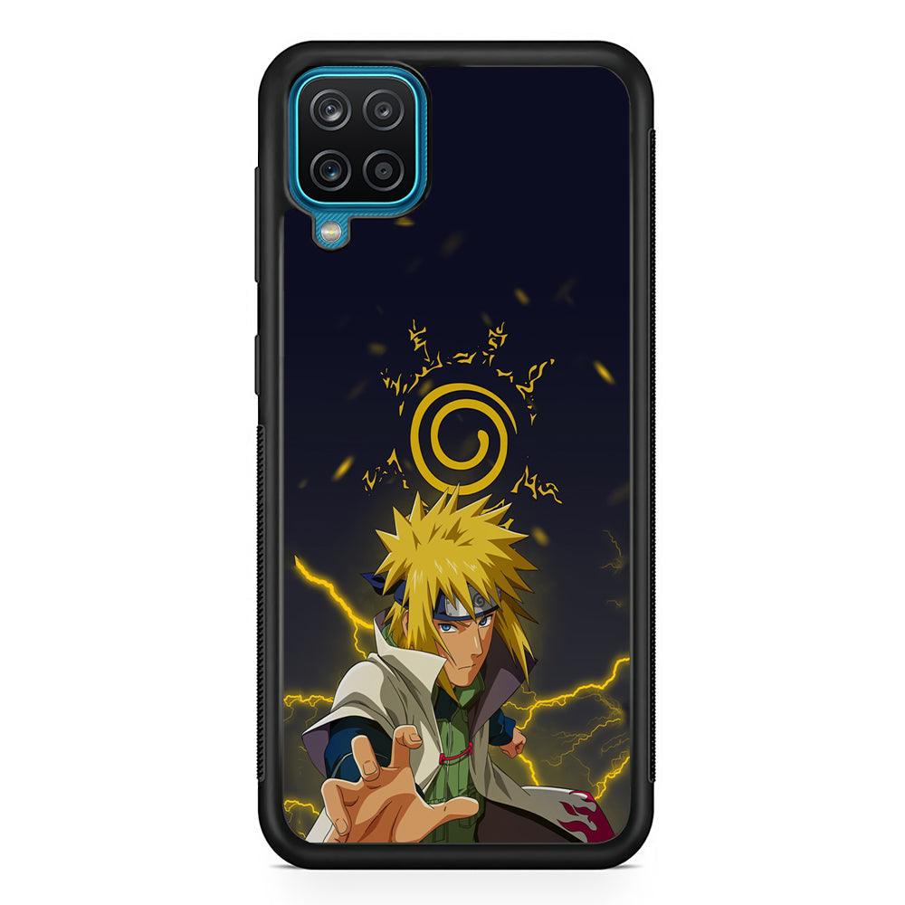 Naruto on Minato Yellow Flash Samsung Galaxy A12 Case-Rubber Black (2D Case)-Oxvistore