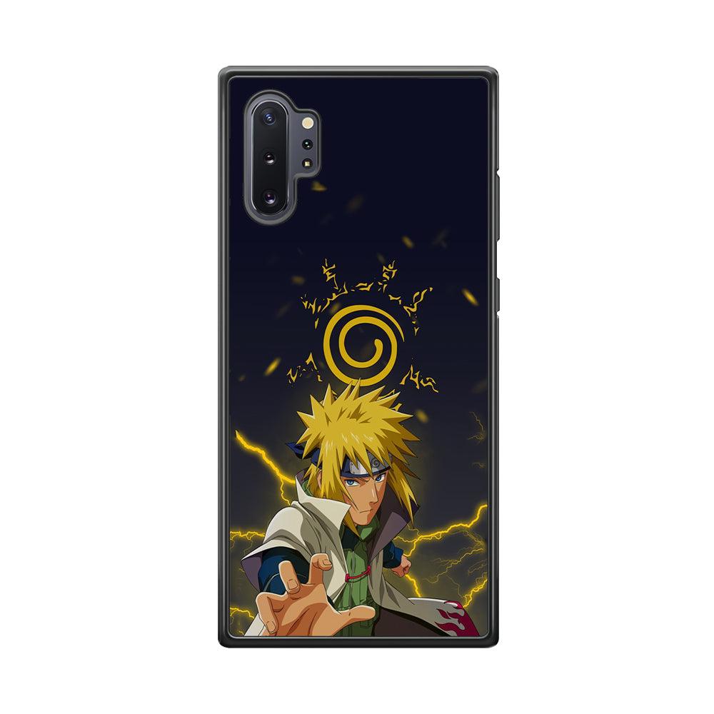 Naruto on Minato Yellow Flash Samsung Galaxy Note 10 Plus Case-Rubber Black (2D Case)-Oxvistore