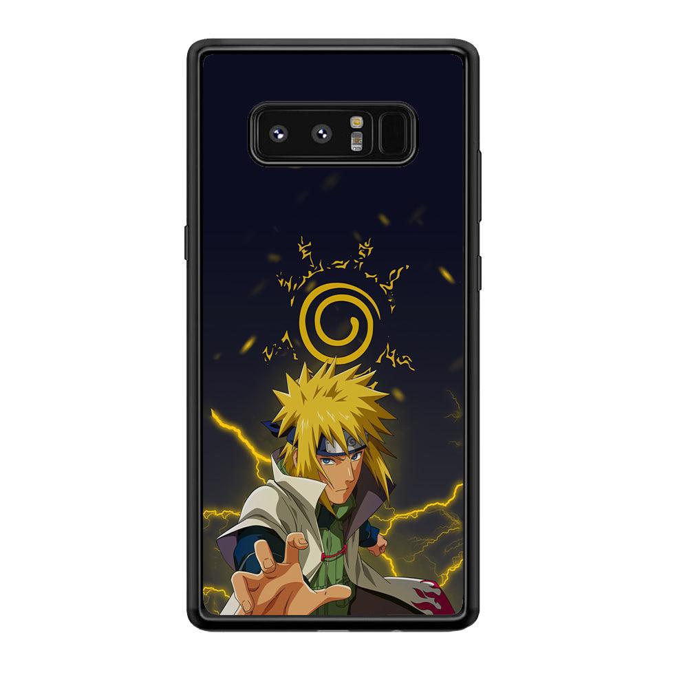 Naruto on Minato Yellow Flash Samsung Galaxy Note 8 Case-Rubber Black (2D Case)-Oxvistore