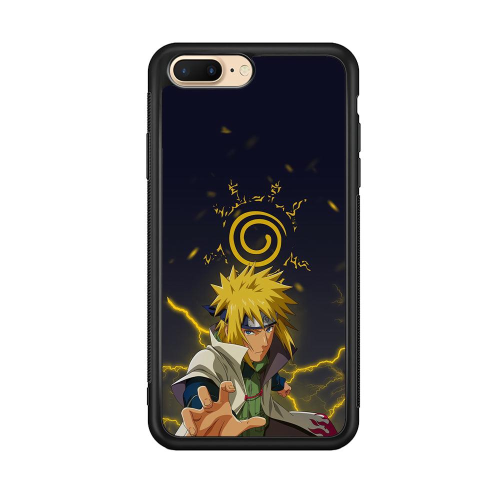 Naruto on Minato Yellow Flash iPhone 7 Plus Case-Rubber Black (2D Case)-Oxvistore