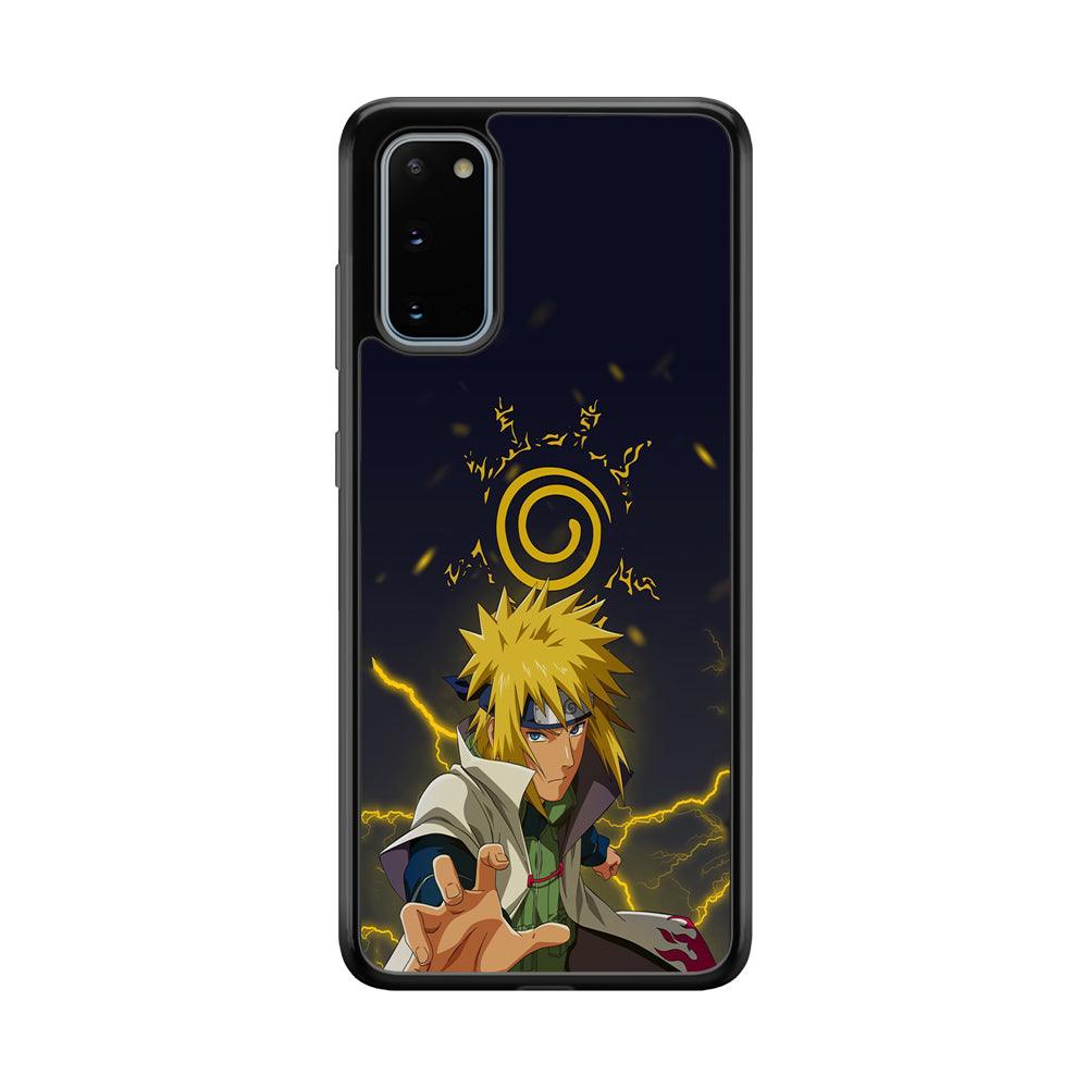 Naruto on Minato Yellow Flash Samsung Galaxy S20 Case-Rubber Black (2D Case)-Oxvistore
