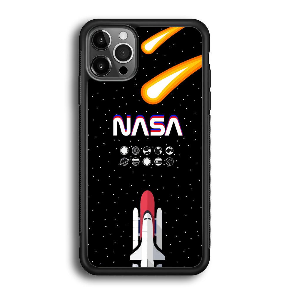 Nasa Aerospace Launch iPhone 12 Pro Case-Rubber Black (2D Case)-Oxvistore